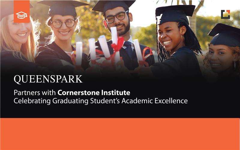 Social Media Queenspark partners with Cornerstone Institute (3) students in graduation attire